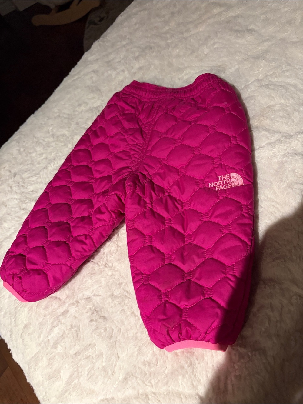 The North Face Quilted Hot Pink Kids Pajama Bottoms